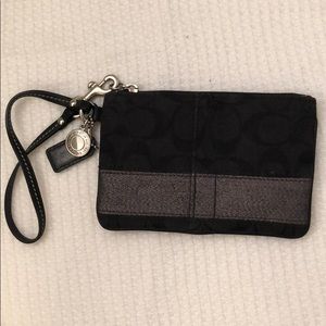 Black Coach Signature Wristlet
